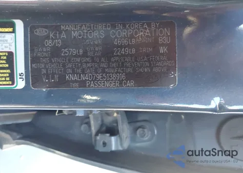 2014 Kia Cadenza Premium из США, поврежденный, VIN KNALN4D79E5138916